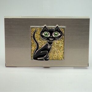 Gail Ahlers Design Bejeweled Black Cat 
Business Card Holder